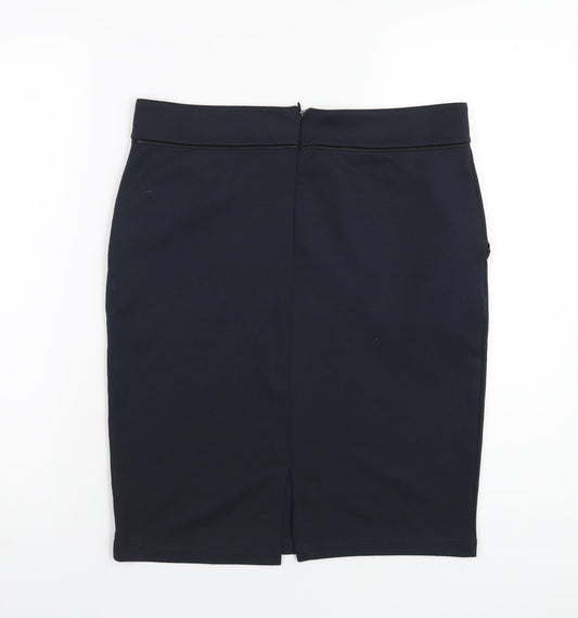 Soyaconcept Womens Blue Polyester Straight & Pencil Skirt Size M Zip