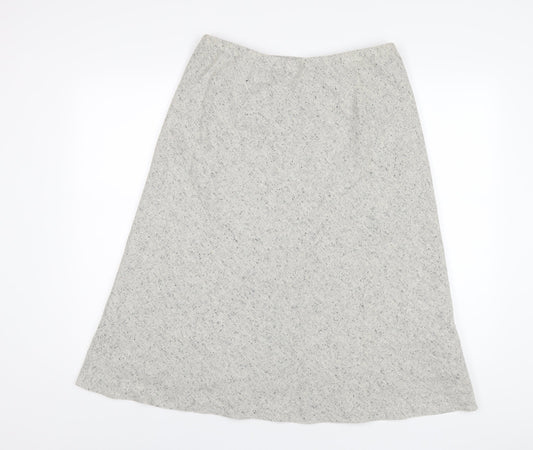 Alex & Co Womens Grey Wool A-Line Skirt Size 14