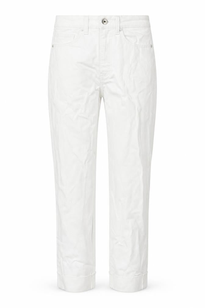 Marks and Spencer Womens White Polyester Straight Jeans Size 8 L25 in Regular Zip - Pockets