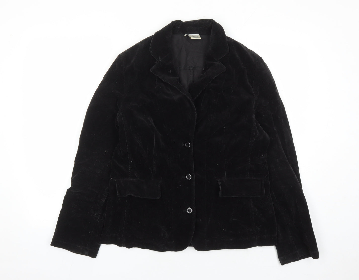 Nienhaus & Lotz Womens Black Jacket Size 14 Button - Pockets