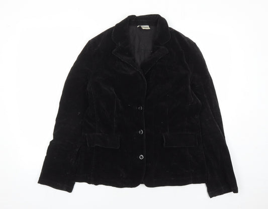 Nienhaus & Lotz Womens Black Jacket Size 14 Button - Pockets