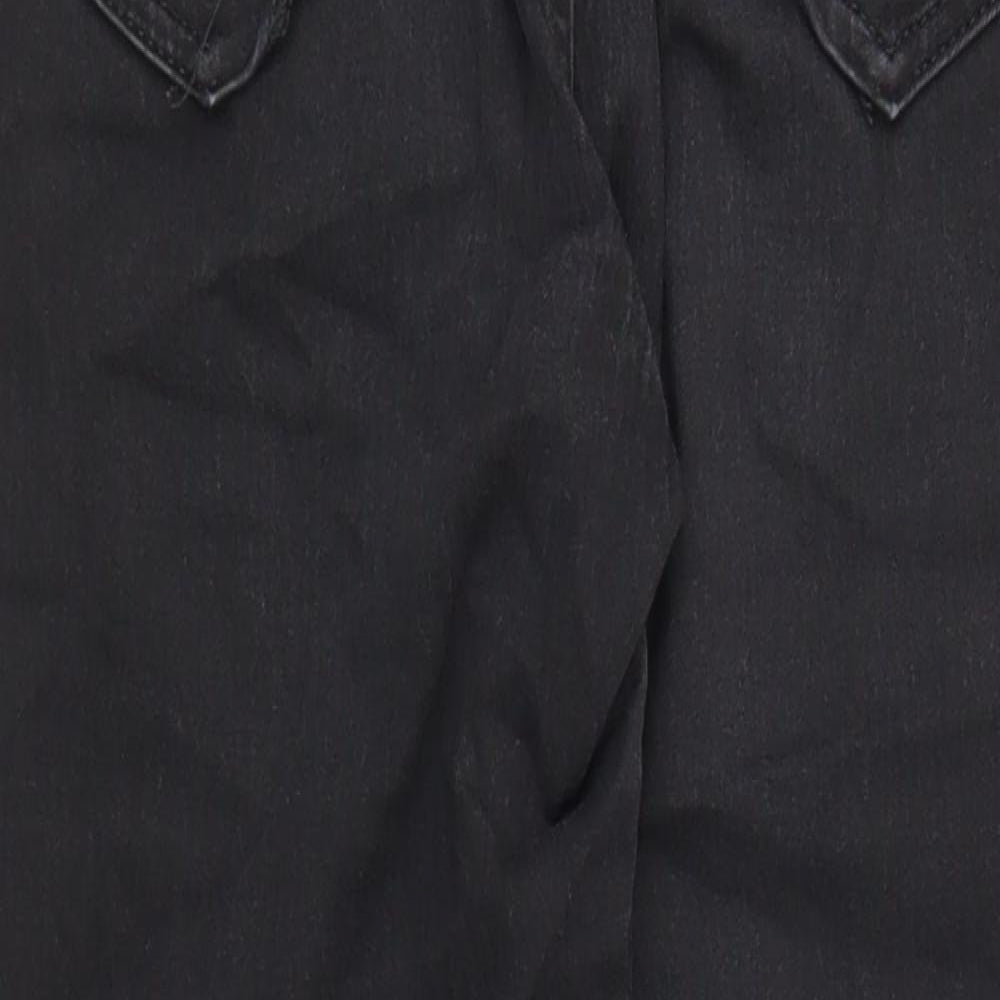 Marks and Spencer Womens Black Cotton Skinny Jeans Size 10 L27 in Regular Zip