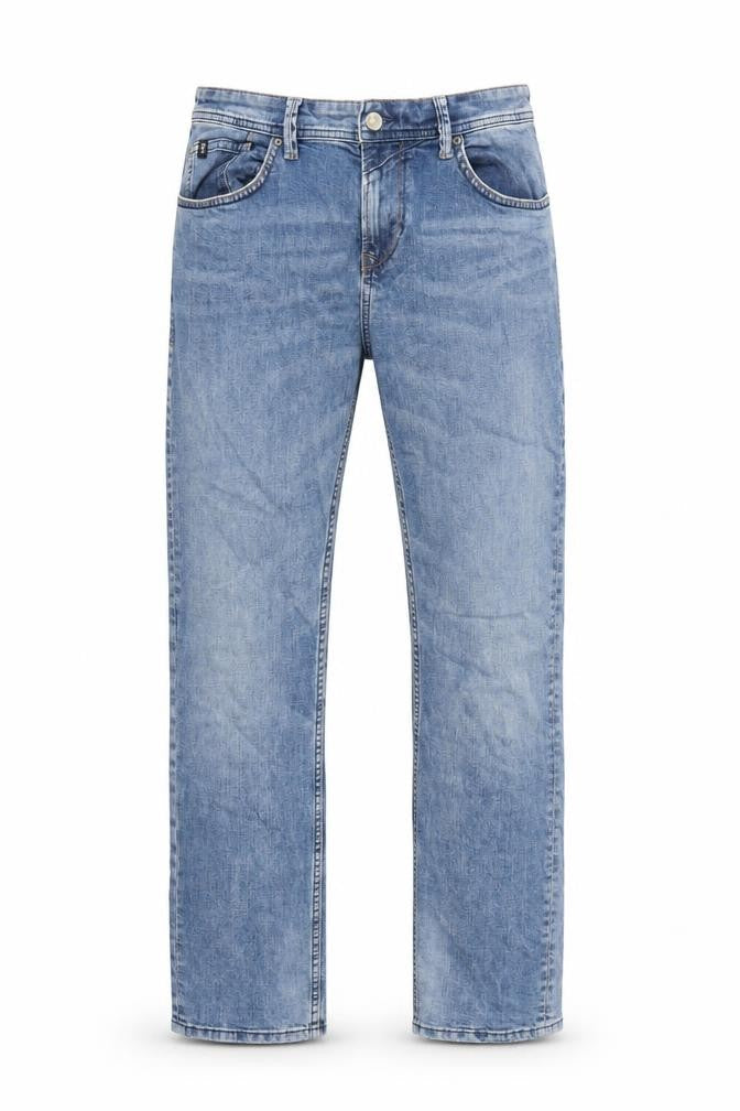 TOM TAILOR Mens Blue Cotton Straight Jeans Size 34 in L31 in Slim Zip - Pockets