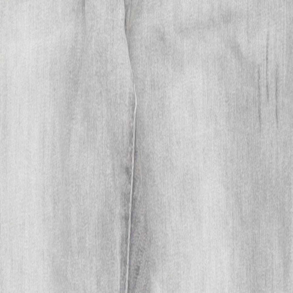 TALLY WEiJL Womens Grey Cotton Skinny Jeans Size 12 L27 in Regular Zip - Pockets