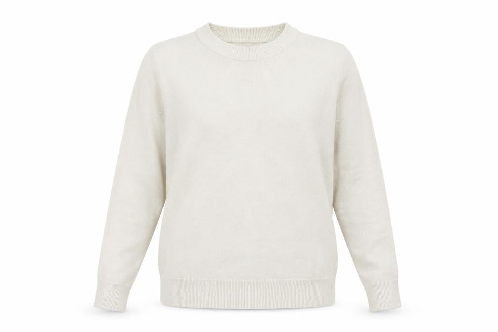 Marks and Spencer Womens Ivory Round Neck Polyester Pullover Jumper Size M