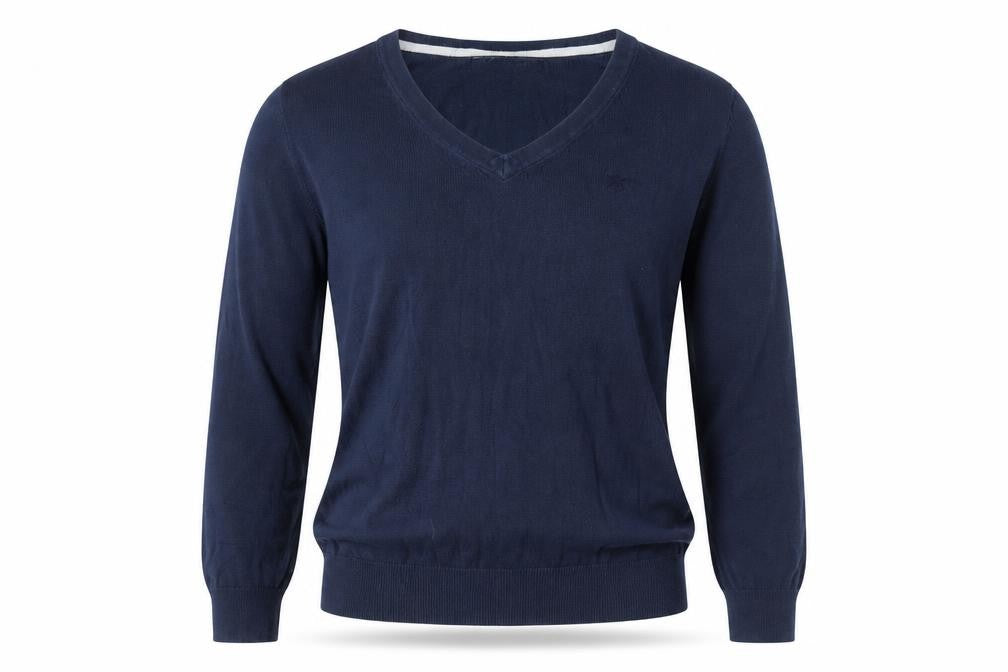 Crew Clothing Blue V-Neck Cotton Pullover Jumper Size 12