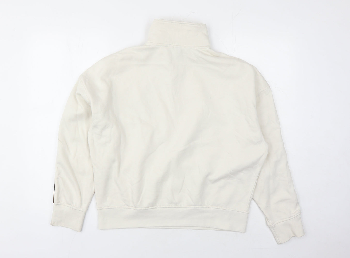 Divided by H&M Womens Ivory Cotton Pullover Sweatshirt Size XS Zip - Park City