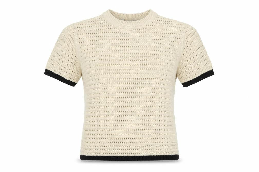Marks and Spencer Womens Beige Crew Neck Cotton Pullover Jumper Size S
