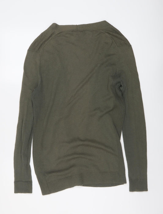 Gap Womens Green V-Neck Cotton Cardigan Jumper Size XS