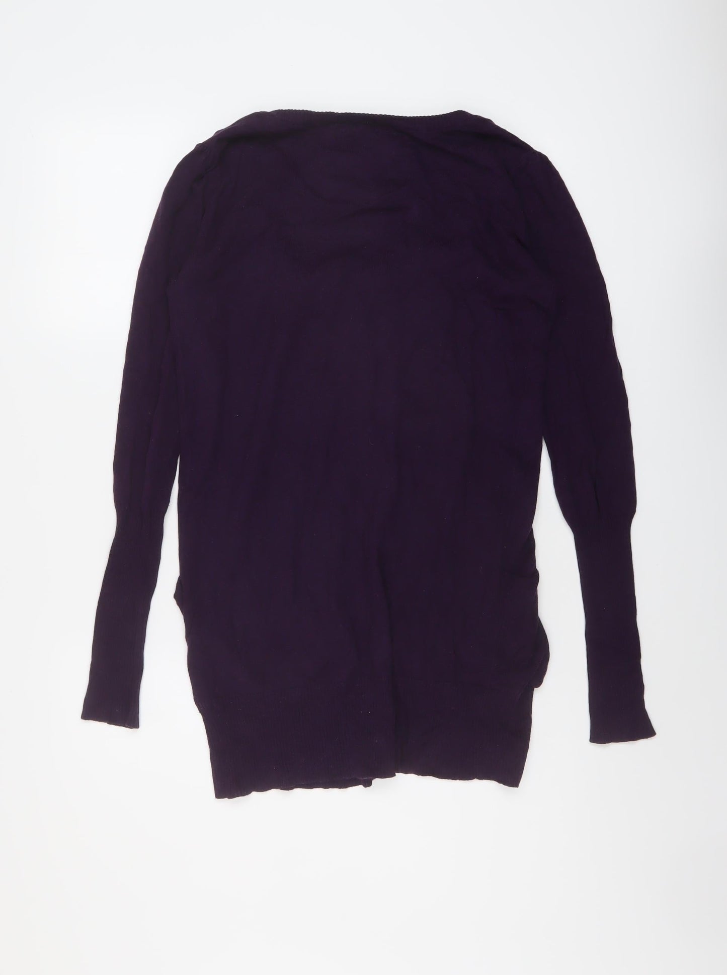 River Island Womens Purple Scoop Neck Cotton Cardigan Jumper Size 8