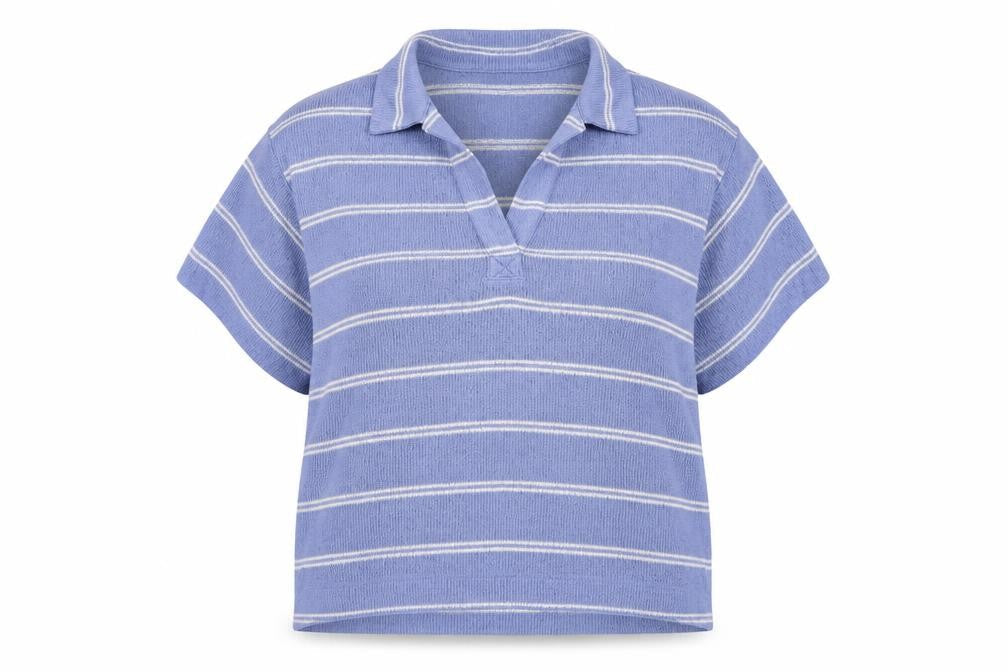 Marks and Spencer Womens Blue Collared Striped Polyester Pullover Jumper Size 18
