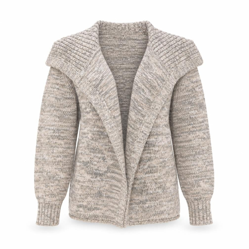 Front view of Gallery women’s pink v-neck nylon cardigan jumper, size L