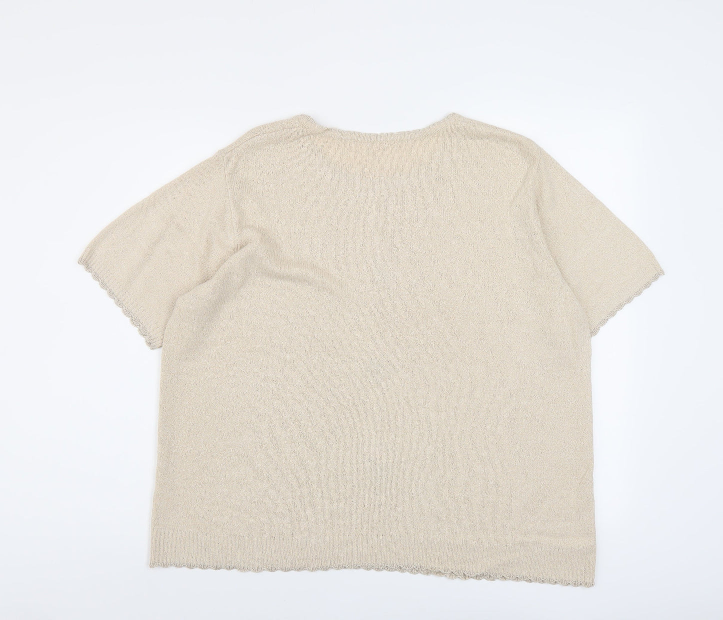Berkertex Womens Beige Round Neck Acrylic Pullover Jumper Size 18