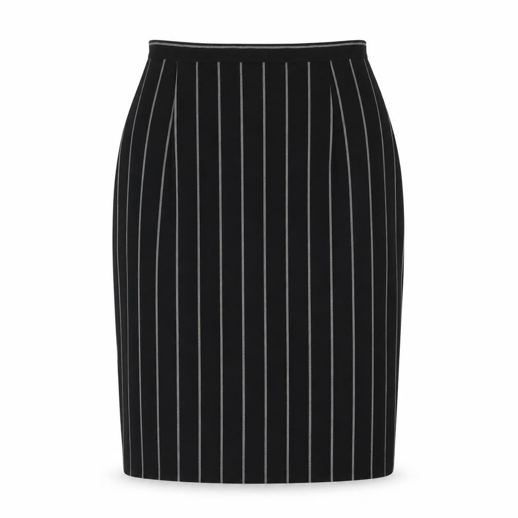 Precis Womens Black Striped Polyester Straight & Pencil Skirt Size 12 Zip