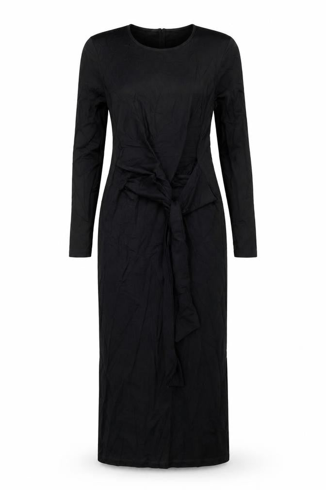 Marks and Spencer Womens Black Modal Sheath Size 6 Round Neck Pullover - Knot Detail