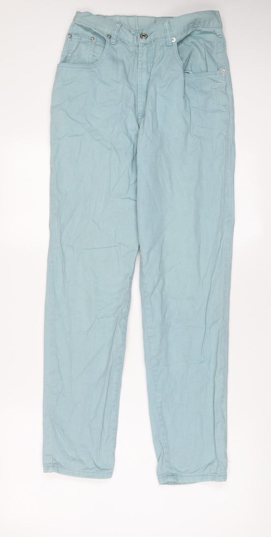 Western Trading Womens Blue Cotton Straight Jeans Size 12 L30 in Regular Zip