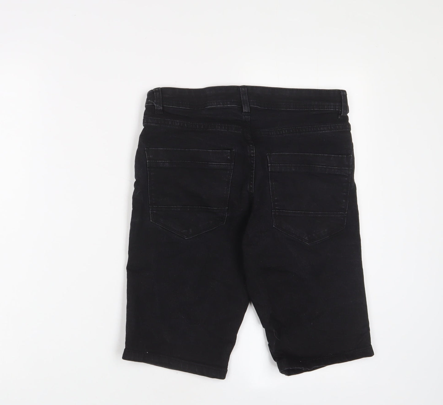 Peacocks Mens Grey Cotton Bermuda Shorts Size 30 in L10 in Regular Zip