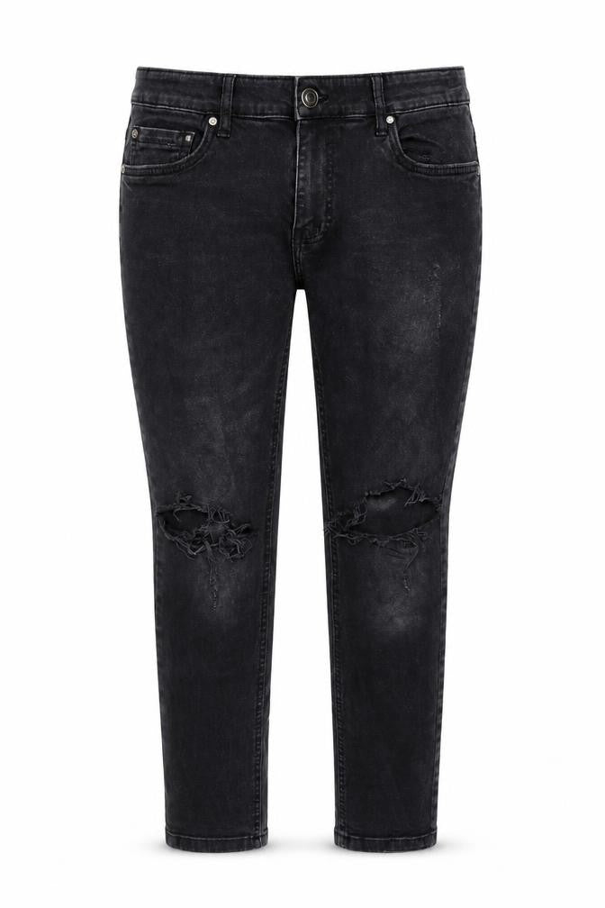 Night Addict Womens Black Cotton Straight Jeans Size 34 in L28 in Regular Zip