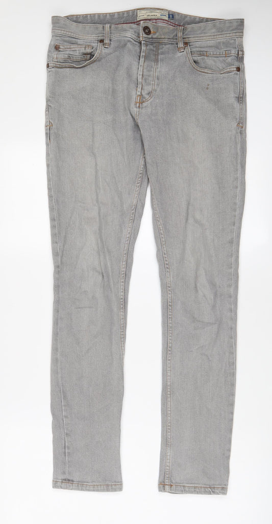 NEXT Mens Red Cotton Skinny Jeans Size 30 in L31 in Regular Button