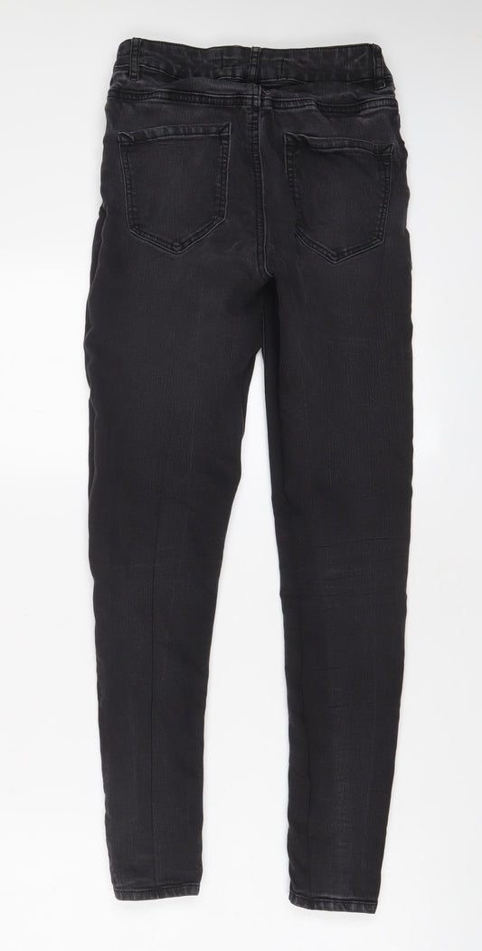 George Womens Black Cotton Skinny Jeans Size 8 L28 in Regular Zip
