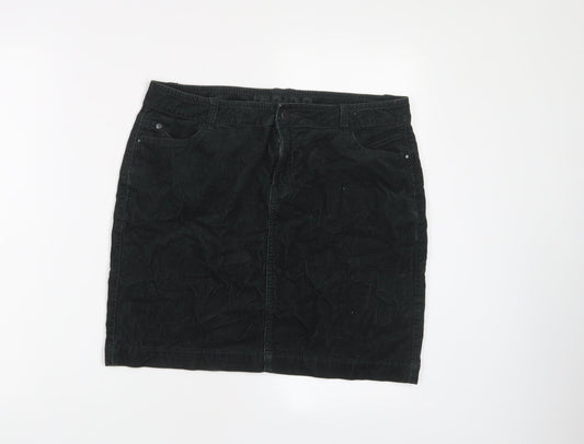 Indigo Womens Green Cotton A-Line Skirt Size 10 Zip