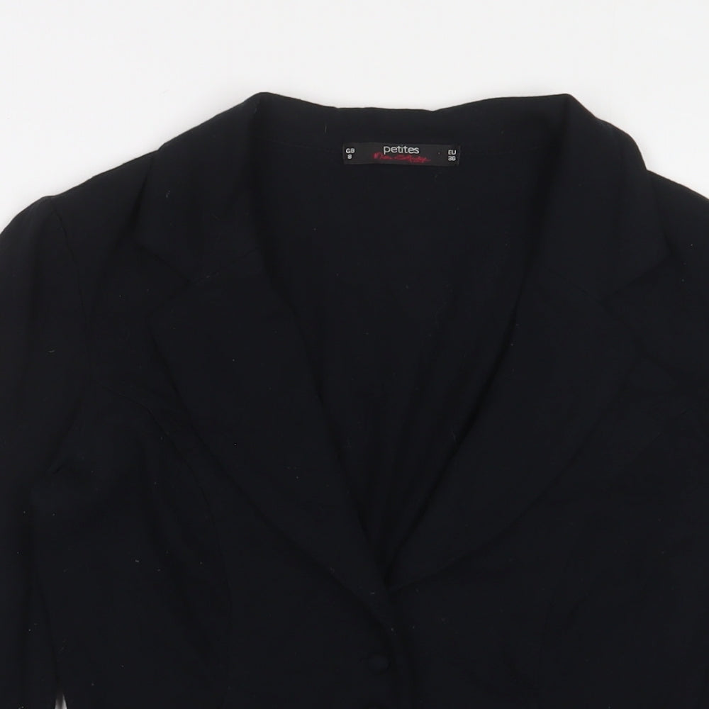 Miss Selfridge Womens Black Jacket Size 8 Button