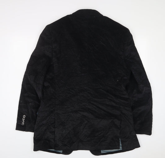 Moores Mens Black Polyester Jacket Suit Jacket Size 42 Regular