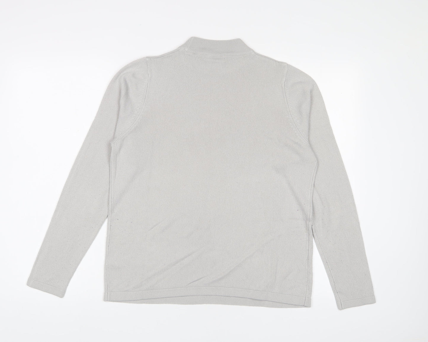 Marks and Spencer Womens Grey Round Neck Acrylic Pullover Jumper Size 14