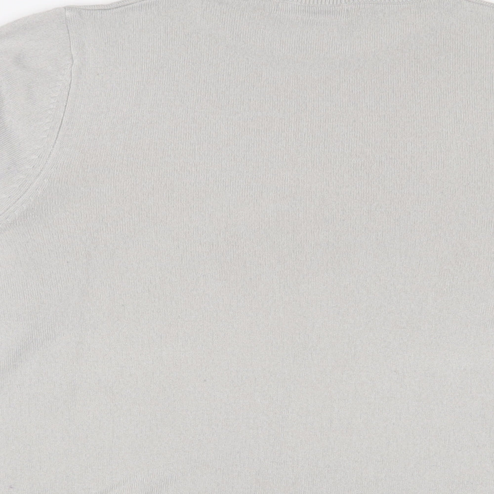 Marks and Spencer Womens Grey Round Neck Acrylic Pullover Jumper Size 14