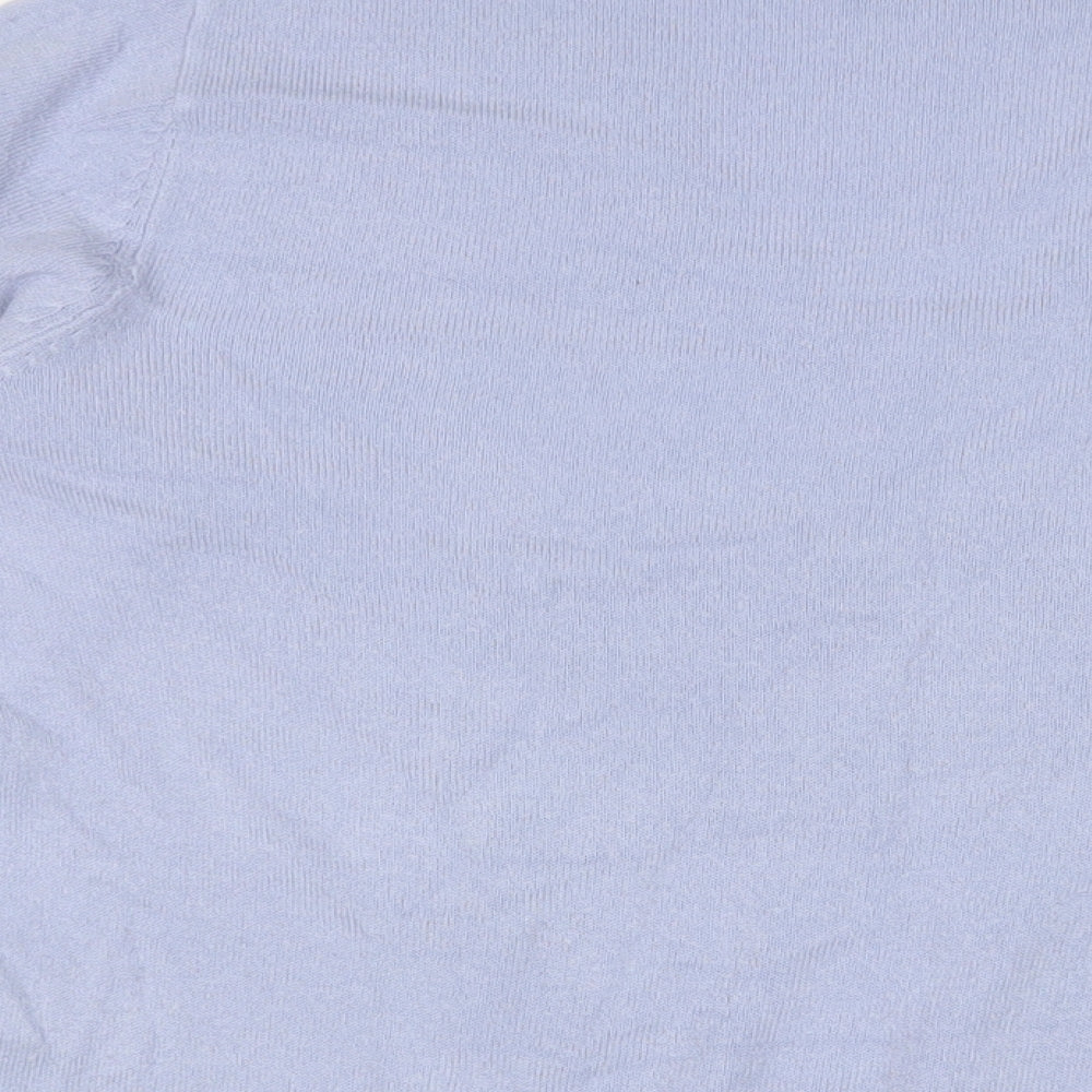 Marks and Spencer Womens Blue V-Neck Acrylic Pullover Jumper Size 14