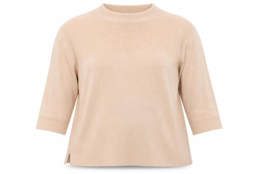 Marks and Spencer Womens Beige Crew Neck Acrylic Pullover Jumper Size 20