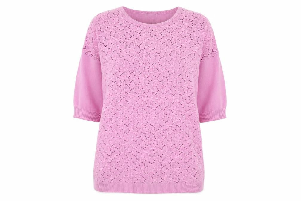 Damart Womens Purple Crew Neck Acrylic Pullover Jumper Size 14 - 14-16