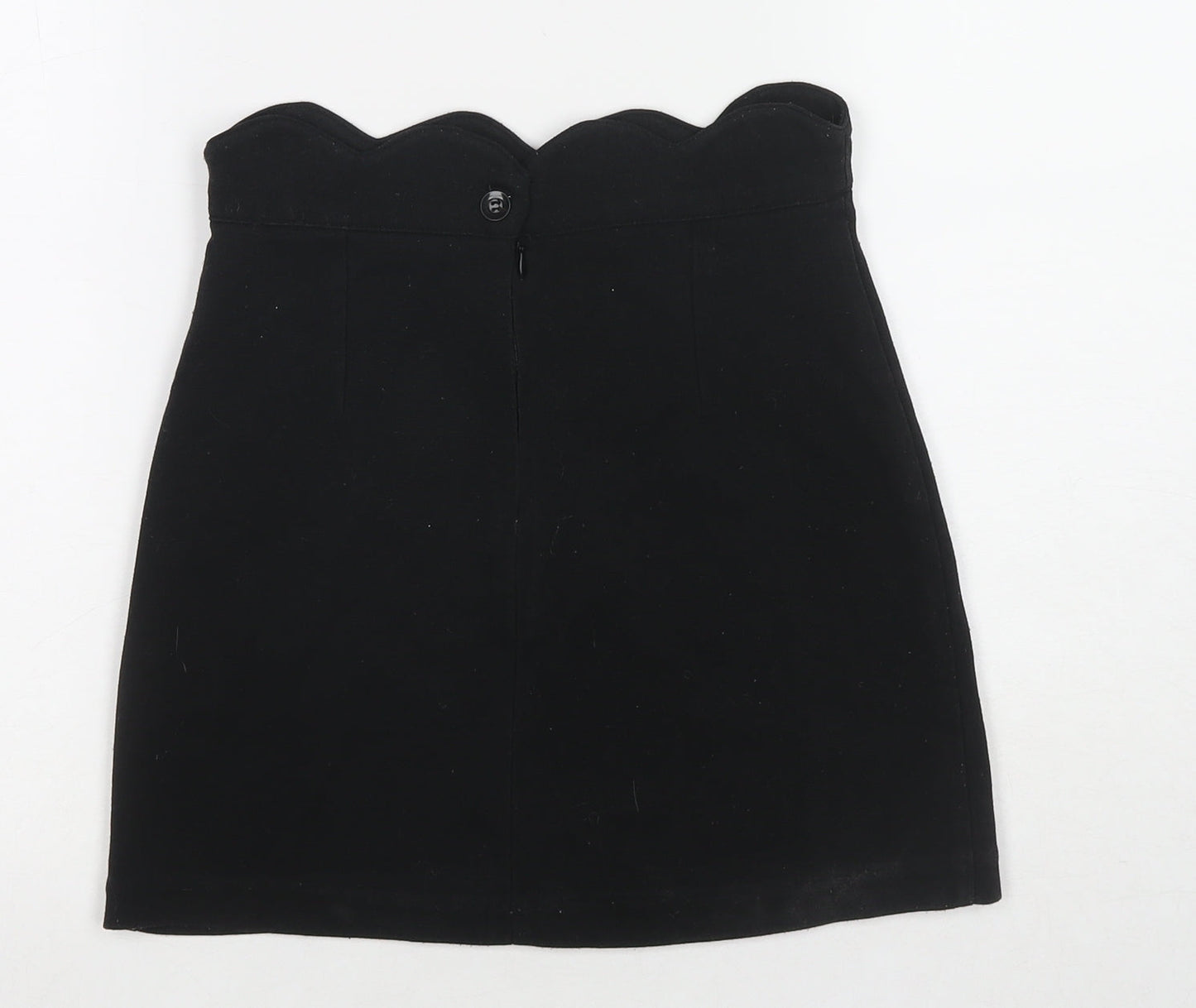 Cooperative Womens Black Polyester A-Line Skirt Size XS Zip