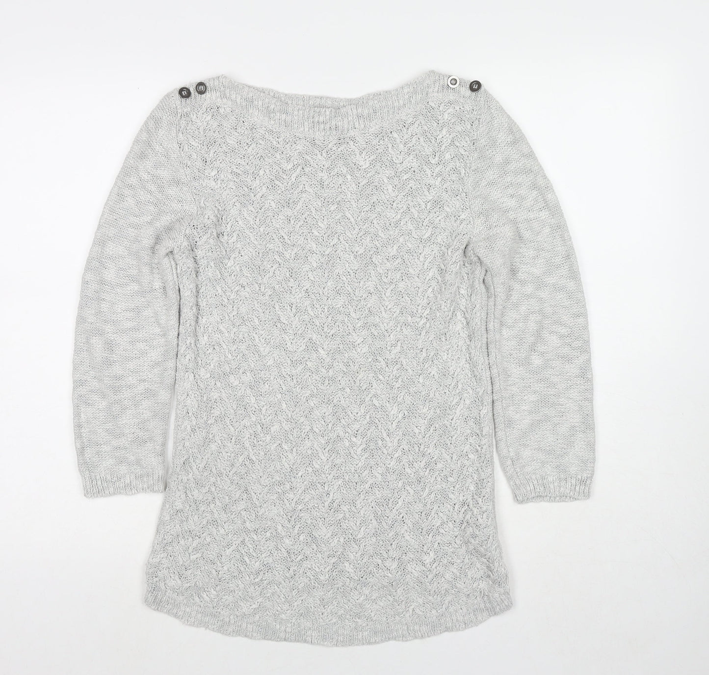 Marks and Spencer Womens Grey Round Neck Acrylic Pullover Jumper Size 10