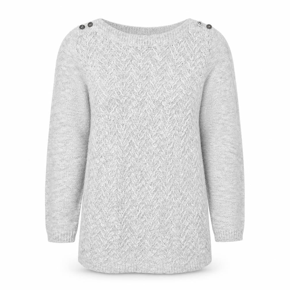 Marks and Spencer Womens Grey Round Neck Acrylic Pullover Jumper Size 10