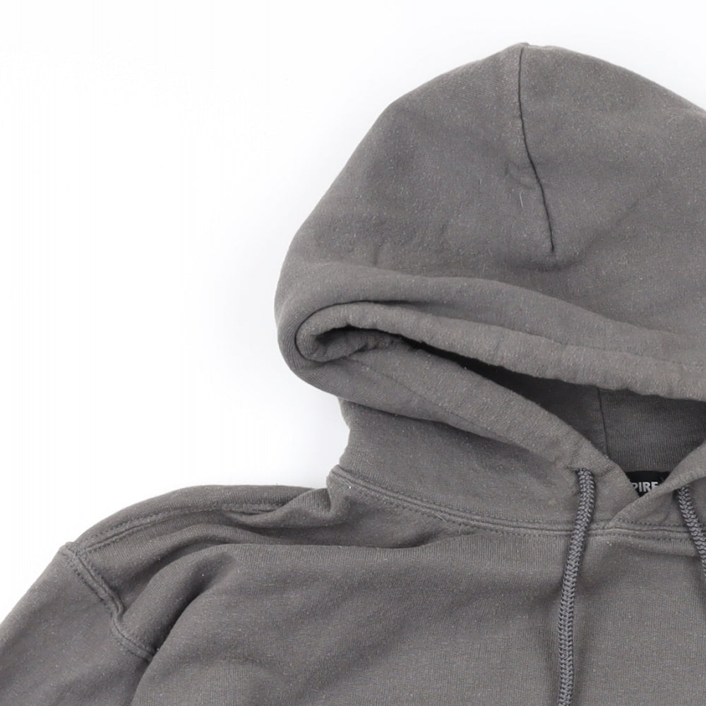 Missy Empire Womens Grey Cotton Pullover Hoodie Size 6 Pullover