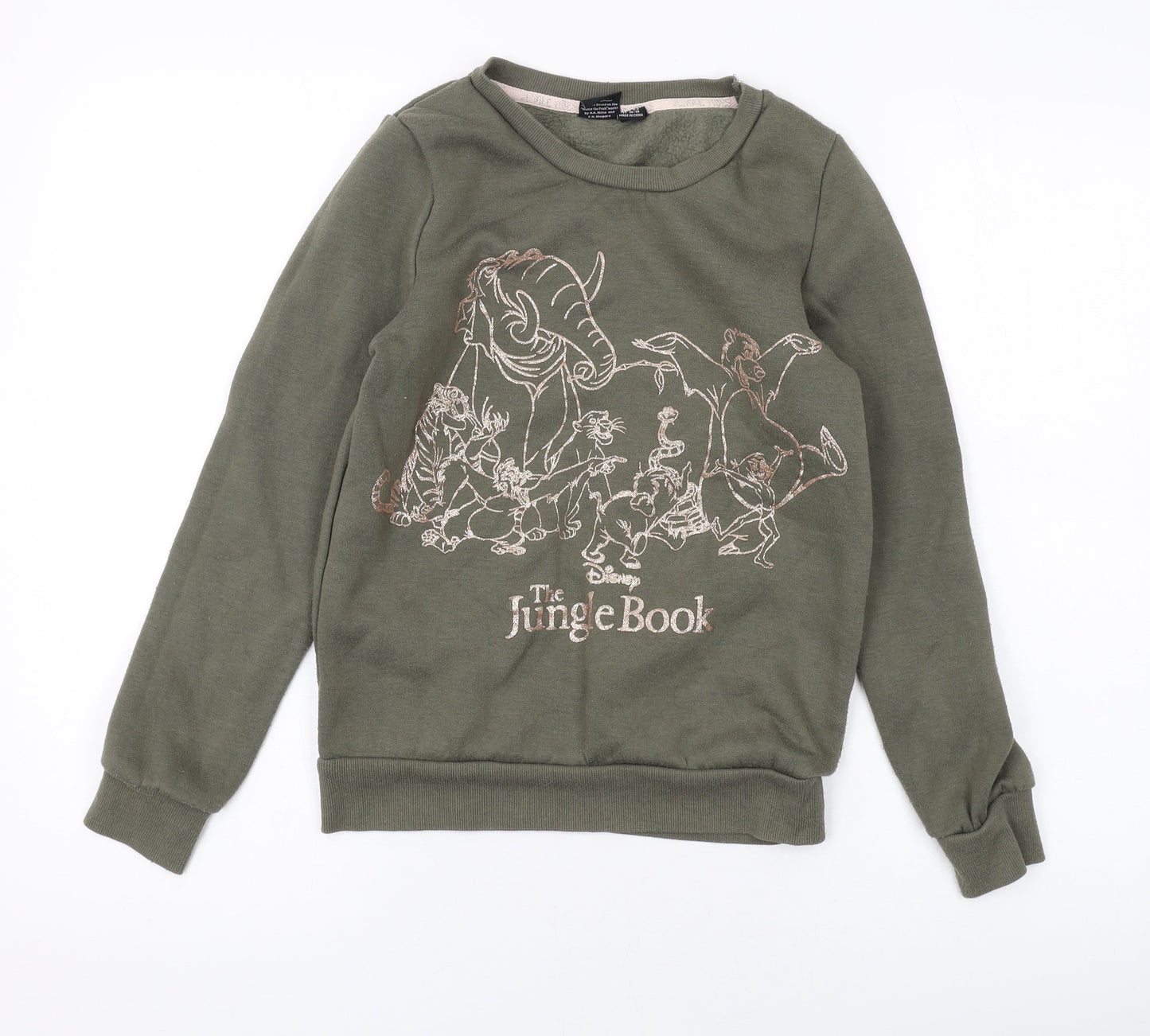 Disney Womens Green Cotton Pullover Sweatshirt Size 4 Pullover - Jungle Book