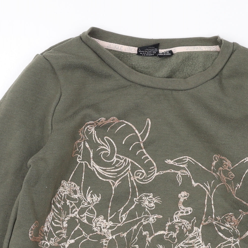 Disney Womens Green Cotton Pullover Sweatshirt Size 4 Pullover - Jungle Book