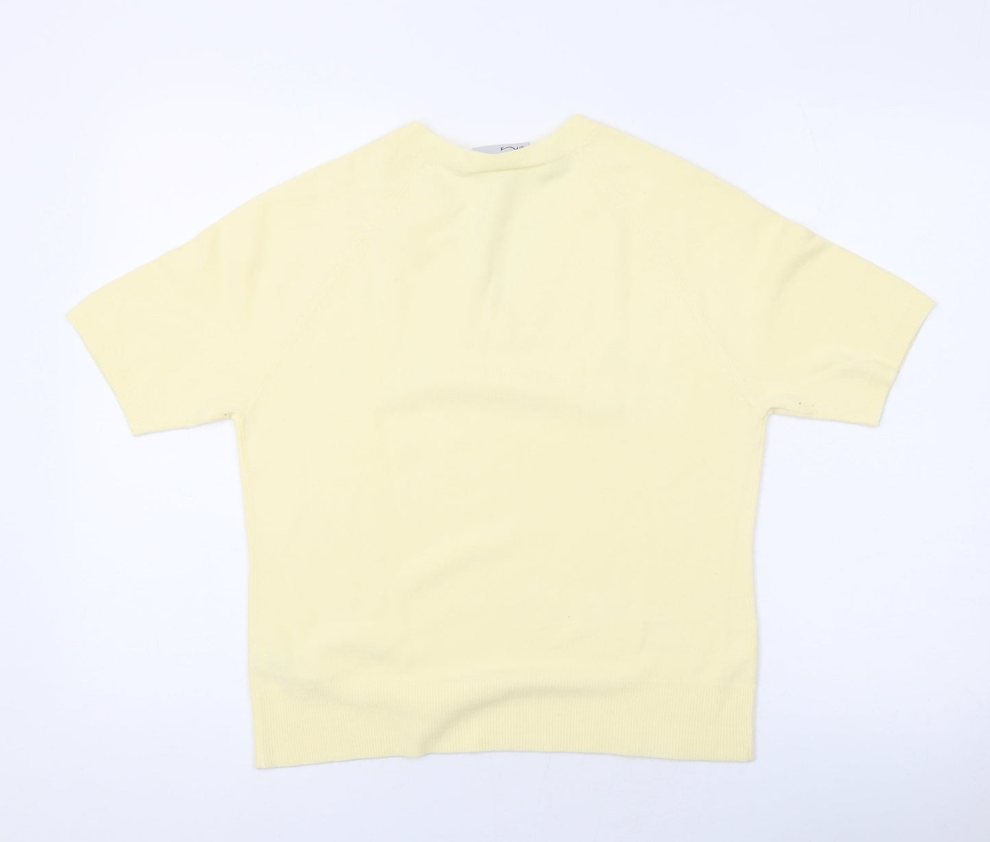 BHS Womens Yellow V-Neck Acrylic Pullover Jumper Size 14