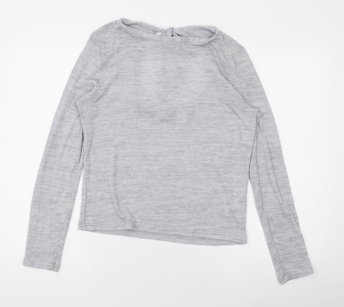 Divided by H&M Womens Grey Round Neck Polyester Pullover Jumper Size L