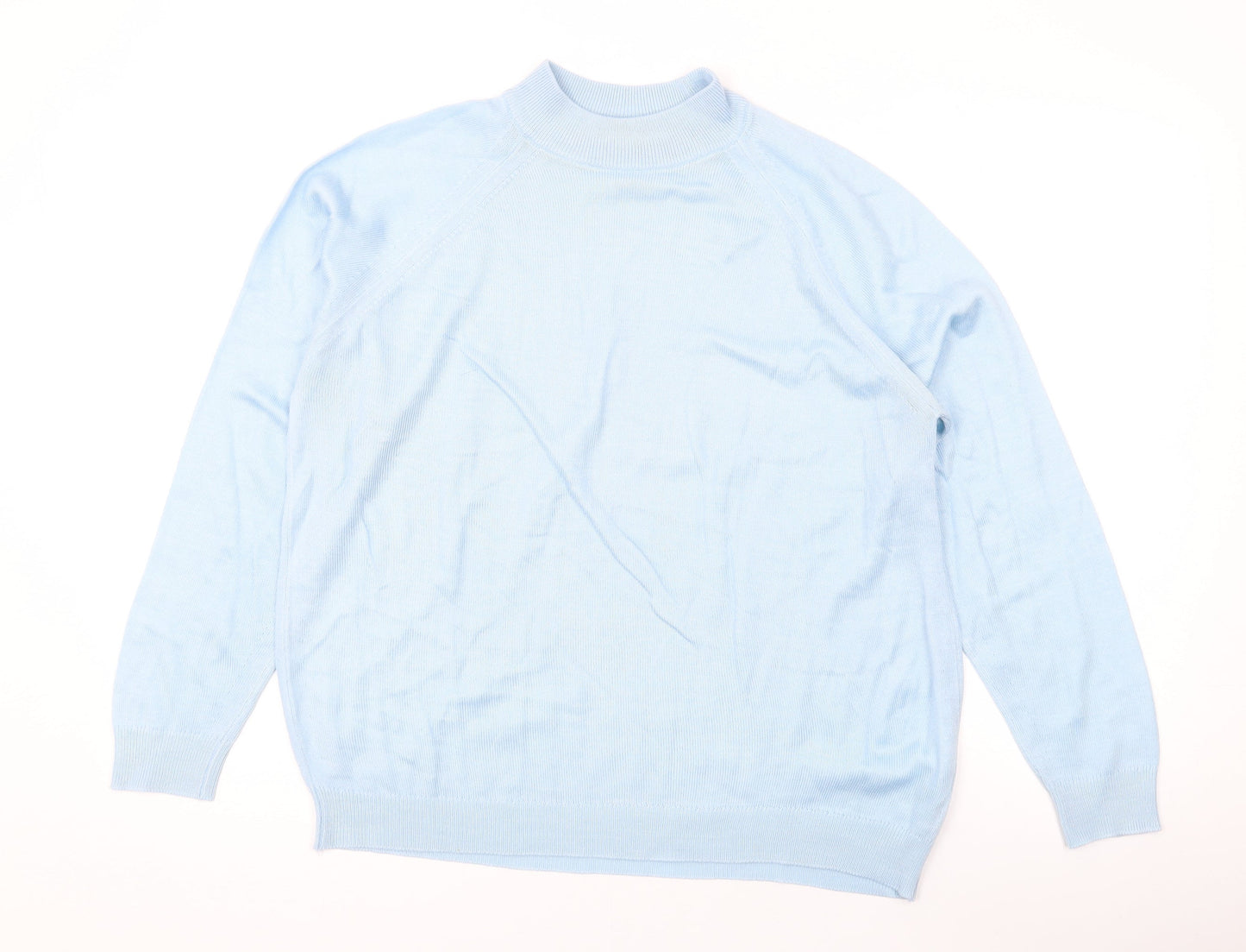 Debenhams Womens Blue Round Neck Acrylic Pullover Jumper Size 14