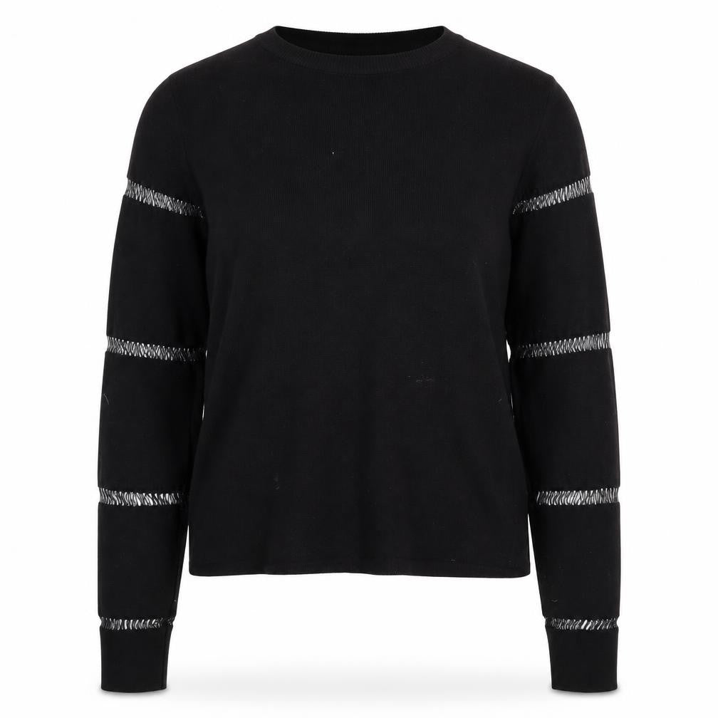 Marks and Spencer Womens Black Round Neck Viscose Pullover Jumper Size 12