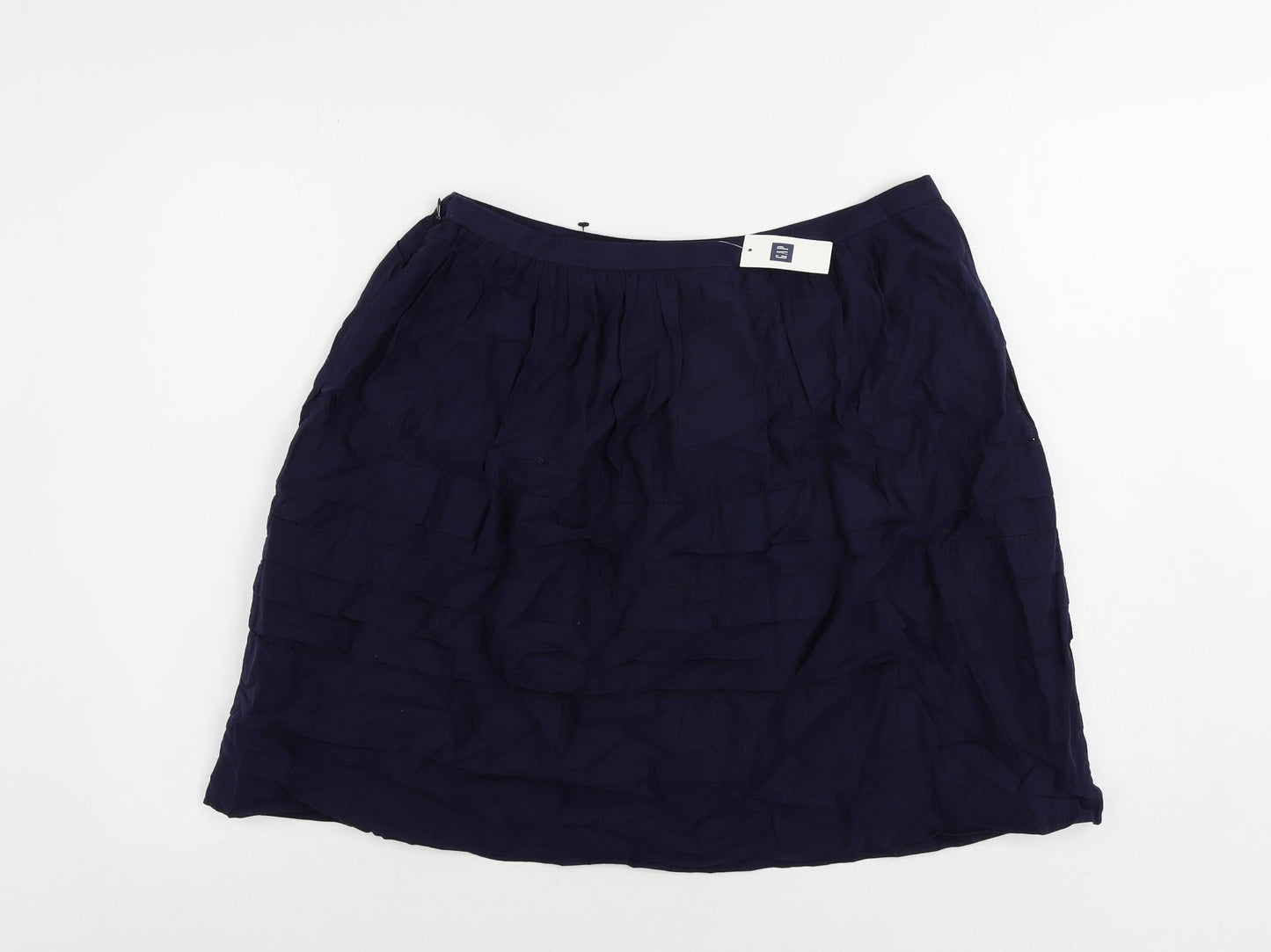 Gap Womens Blue Cotton A-Line Skirt Size 12 Zip - Lined