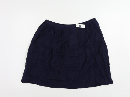 Gap Womens Blue Cotton A-Line Skirt Size 12 Zip - Lined