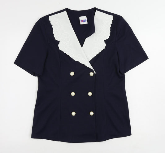 Extra Womens Blue Jacket Blazer Size 16 Button