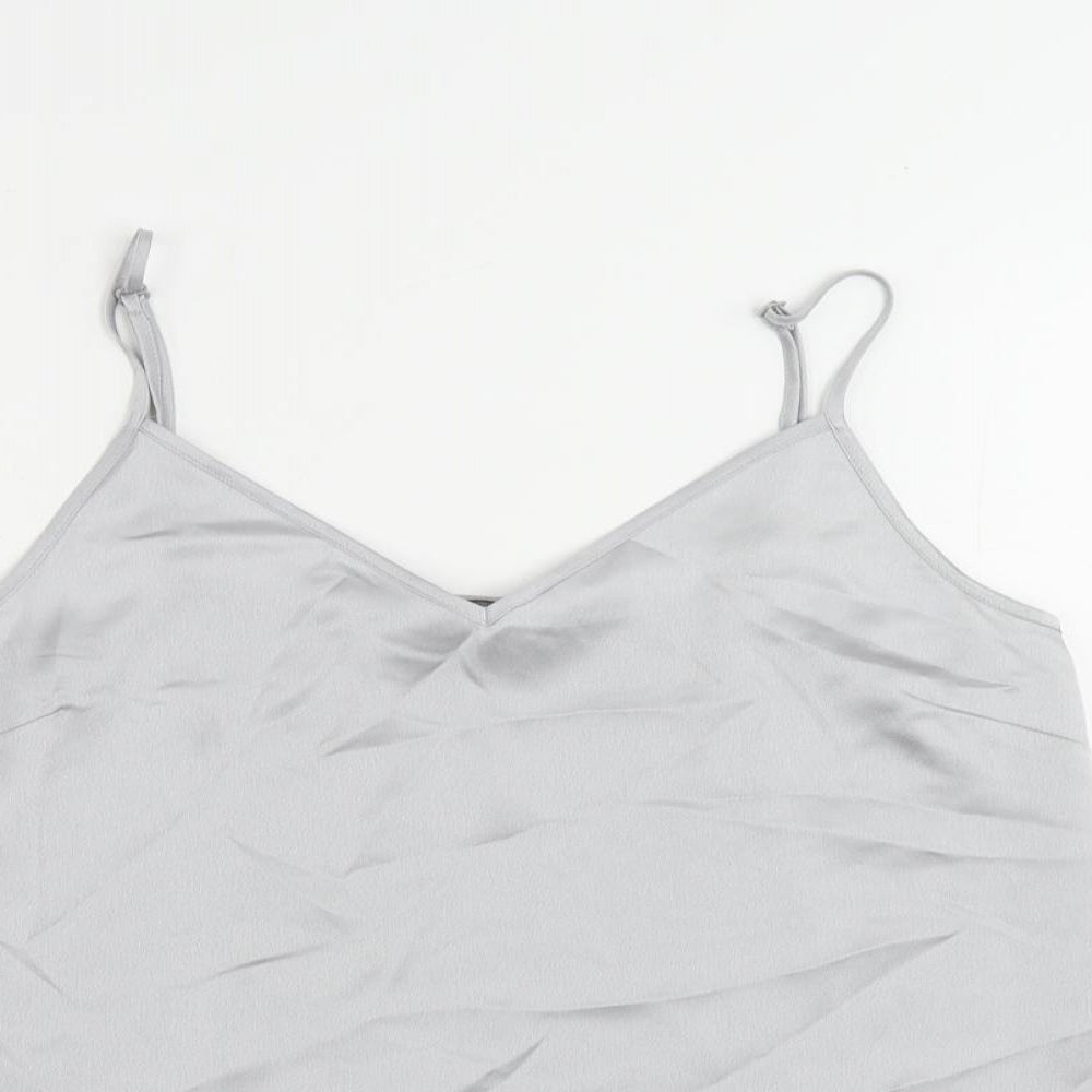 Marks and Spencer Womens Grey Polyester Camisole Tank Size 10 V-Neck