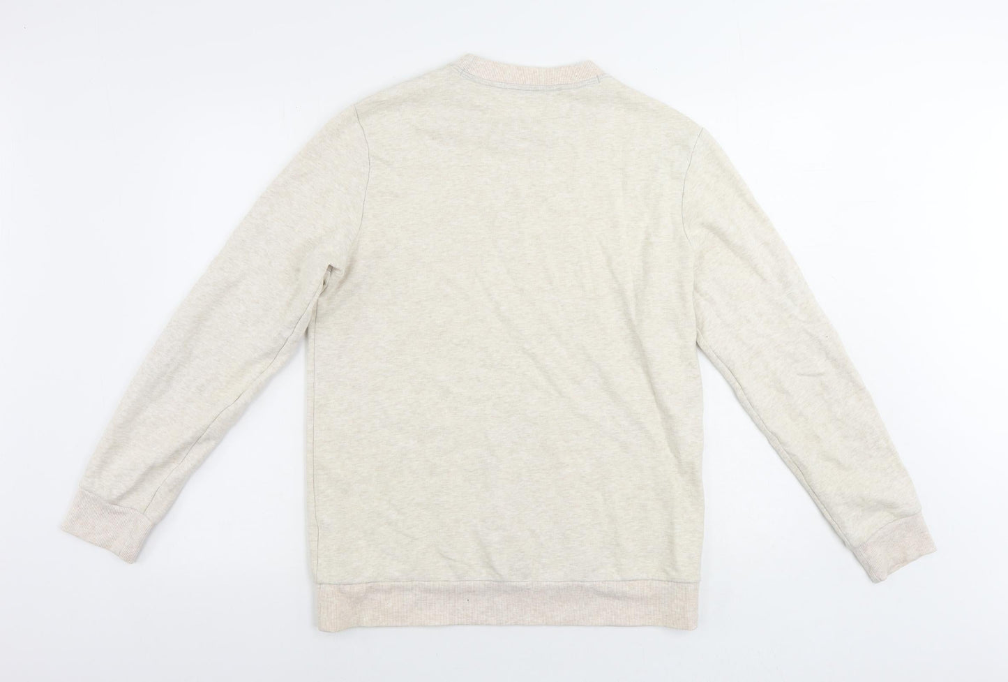 Find Mens Beige Cotton Pullover Sweatshirt Size S