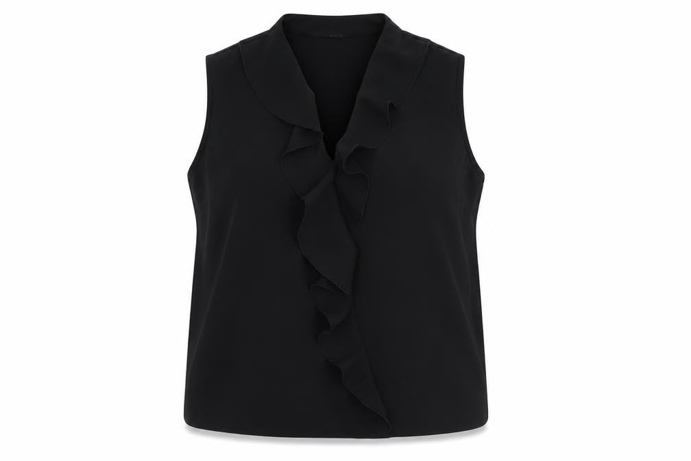 Wallis Womens Black Polyester Basic T-Shirt Size 16 V-Neck
