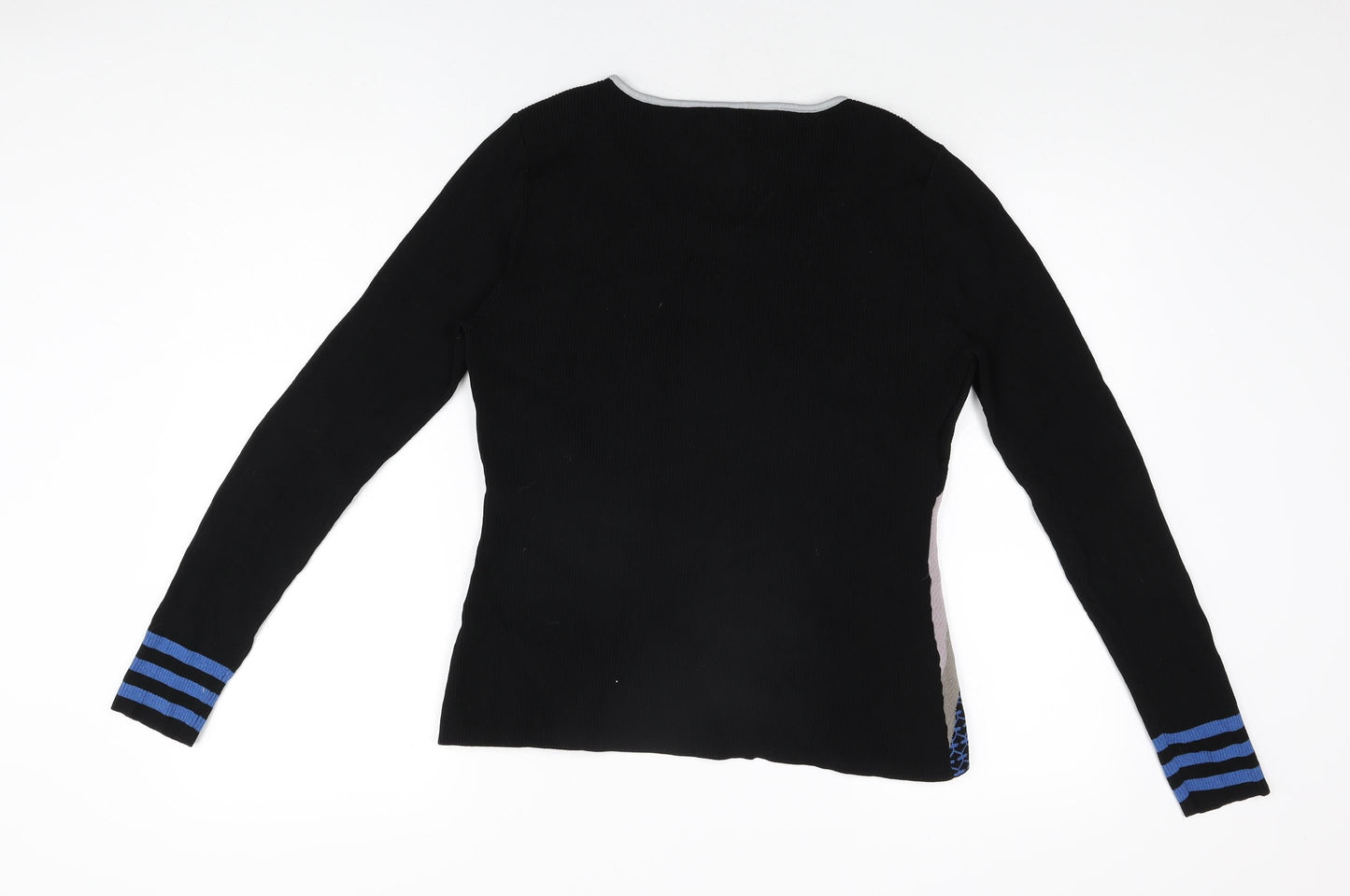 Catherine Malandrino Womens Multicoloured Geometric Viscose Basic T-Shirt Size L Round Neck