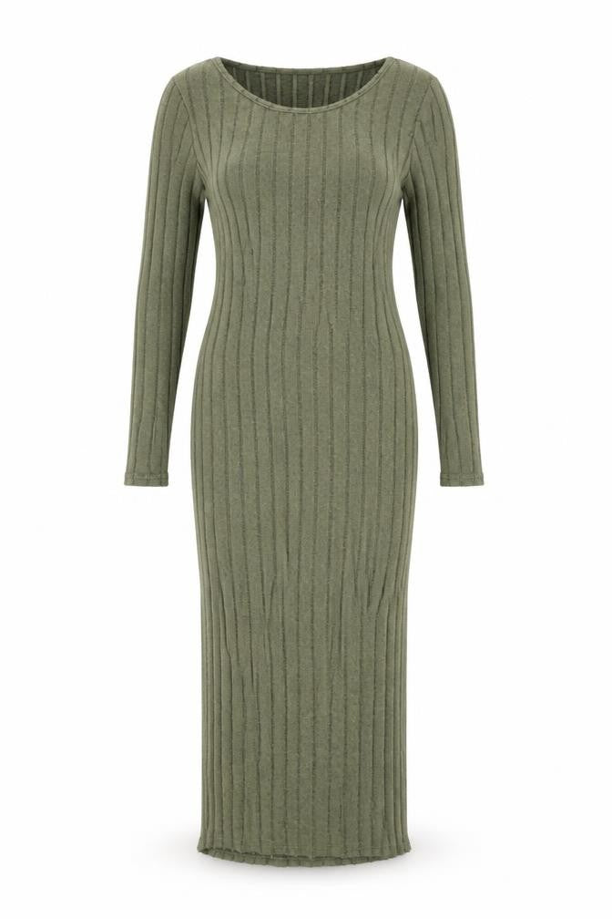 Ginger Womens Green Polyester Bodycon Size M Round Neck Pullover